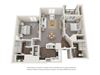 Two BedroomFloor Plan Apts For Rent Luxe at 1300 Apartments l Waco, TX 76760